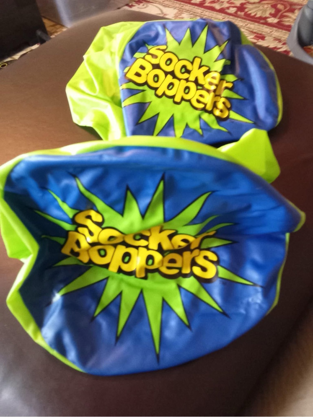 Socker Boppers Inflatable Arm Bands - Blue & Neon Green